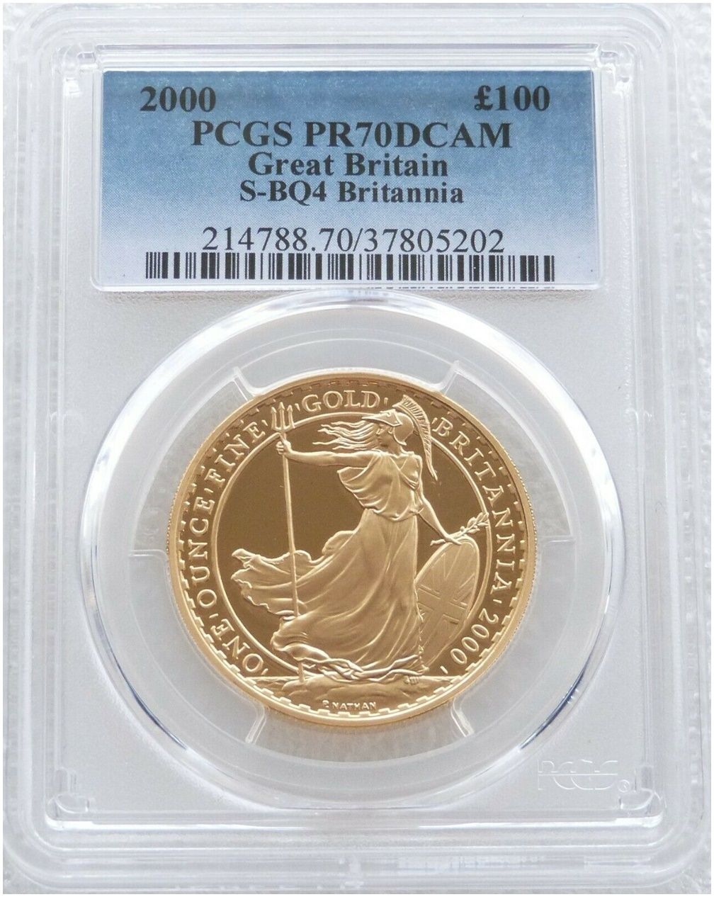 2000 Britannia £100 Gold Proof 1oz Coin PCGS PR70 DCAM - Mintage 750 2000 Britannia £100 Gold Proof 1oz Coin PCGS PR70 DCAM - Mintage 750