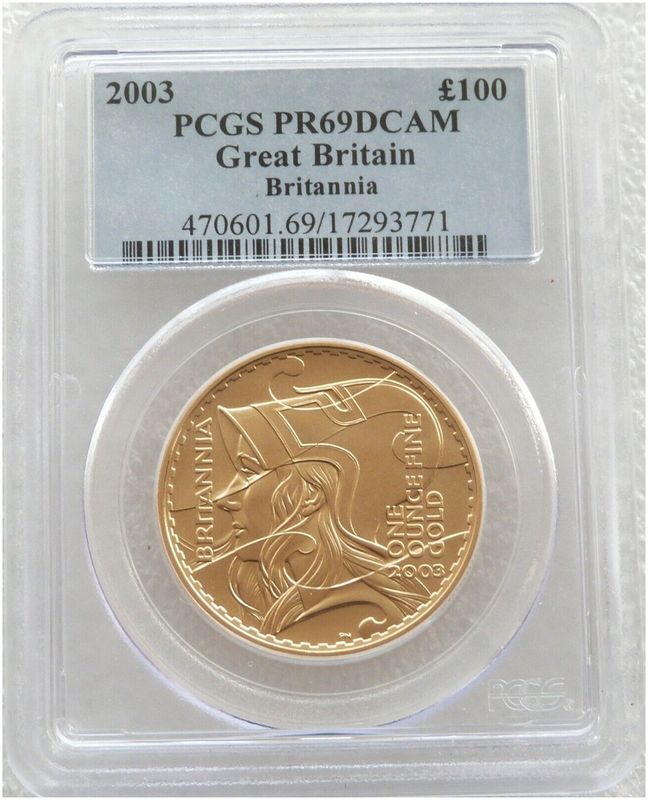 2003 Britannia £100 Gold Proof 1oz Coin PCGS PR69 DCAM