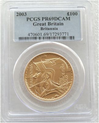 2003 Britannia £100 Gold Proof 1oz Coin PCGS PR69 DCAM