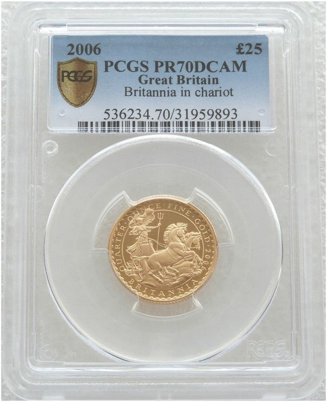 2006 Britannia £25 Gold Proof 1/4oz Coin PCGS PR70 DCAM - Mintage 250