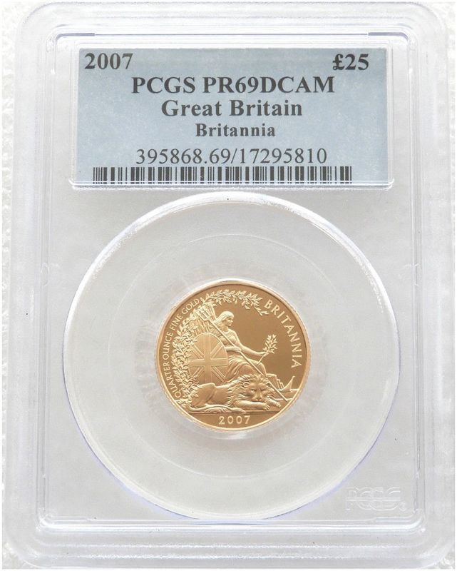 2007 Britannia £25 Gold Proof 1/4oz Coin PCGS PR69 DCAM 2007 Britannia £25 Gold Proof 1/4oz Coin PCGS PR69 DCAM