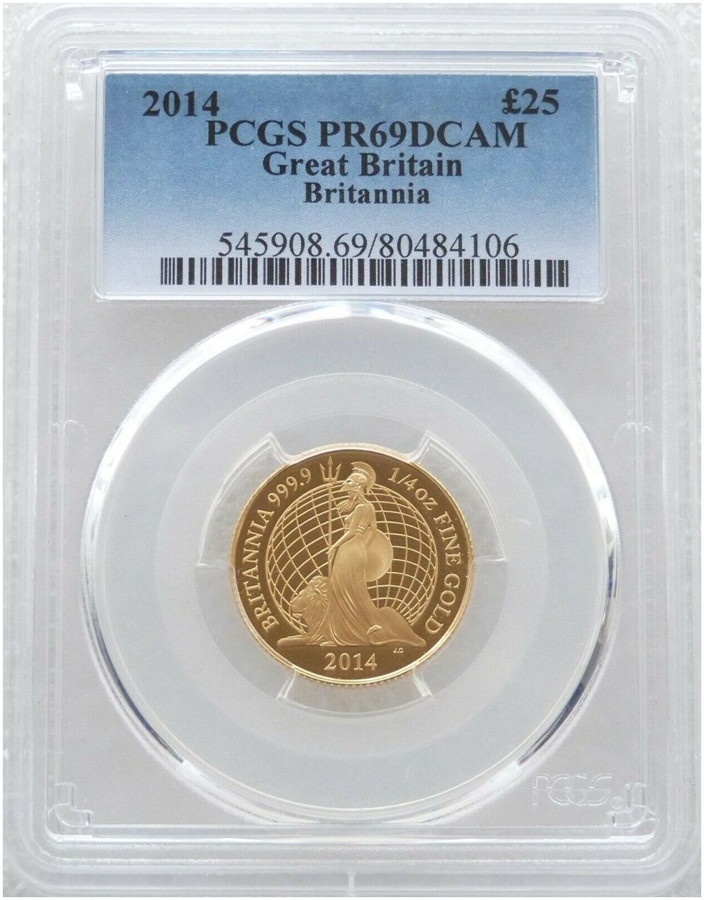 2014 Britannia £25 Gold Proof 1/4oz Coin PCGS PR69 DCAM - Mintage 613 2014 Britannia £25 Gold Proof 1/4oz Coin PCGS PR69 DCAM - Mintage 613