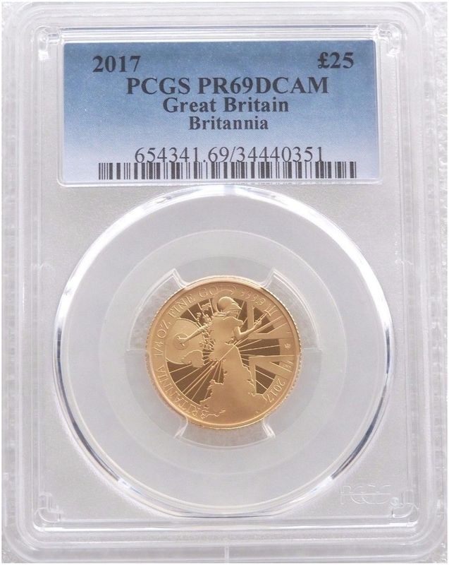 2017 Britannia £25 Gold Proof 1/4oz Coin PCGS PR69 DCAM 2017 Britannia £25 Gold Proof 1/4oz Coin PCGS PR69 DCAM
