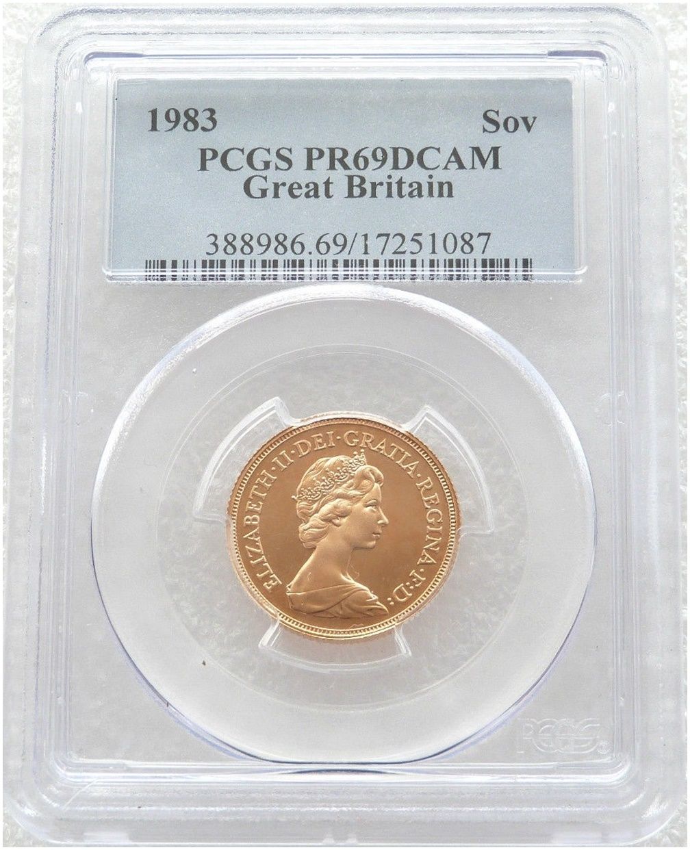 1983 St George and the Dragon Full Sovereign Gold Proof Coin PCGS PR69 DCAM
