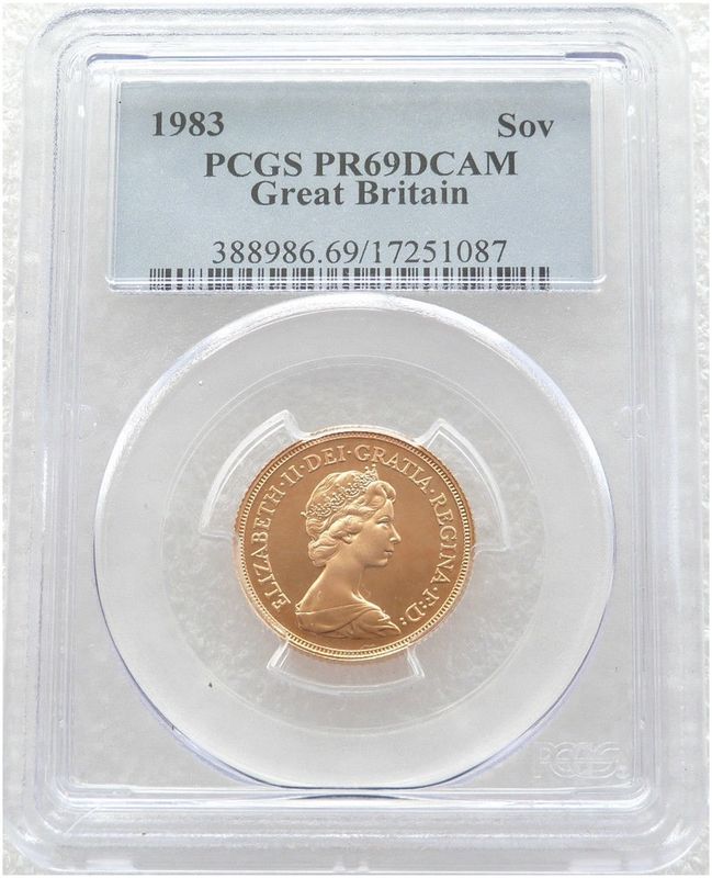 1983 St George and the Dragon Full Sovereign Gold Proof Coin PCGS PR69 DCAM