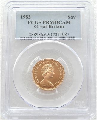 1983 St George and the Dragon Full Sovereign Gold Proof Coin PCGS PR69 DCAM