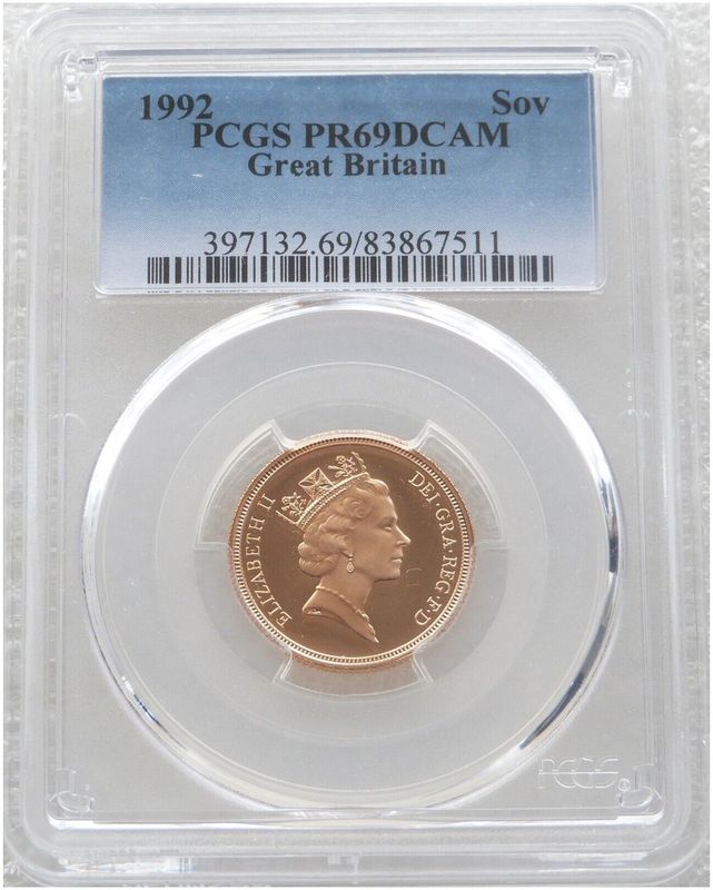 1992 St George and the Dragon Full Sovereign Gold Proof Coin PCGS PR69 DCAM