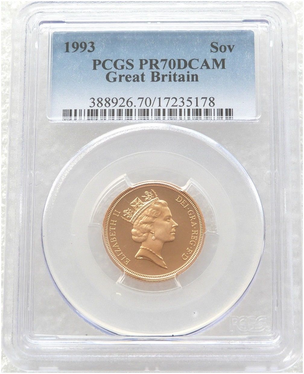 1993 St George and the Dragon Full Sovereign Gold Proof Coin PCGS PR70 DCAM