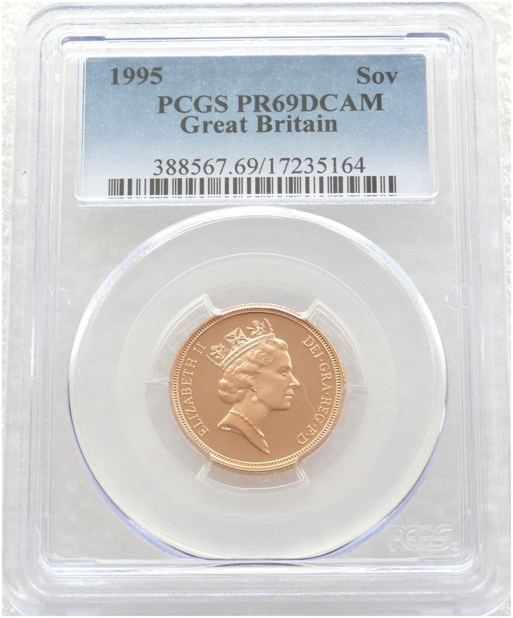 1995 St George and the Dragon Full Sovereign Gold Proof Coin PCGS PR69 DCAM