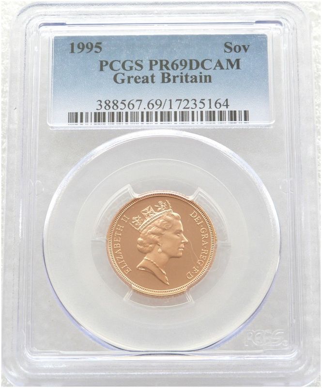 1995 St George and the Dragon Full Sovereign Gold Proof Coin PCGS PR69 DCAM