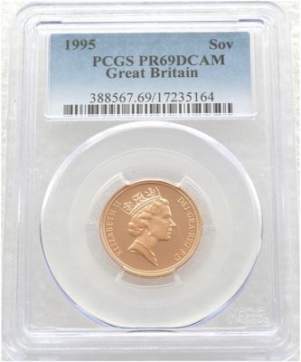 1995 St George and the Dragon Full Sovereign Gold Proof Coin PCGS PR69 DCAM