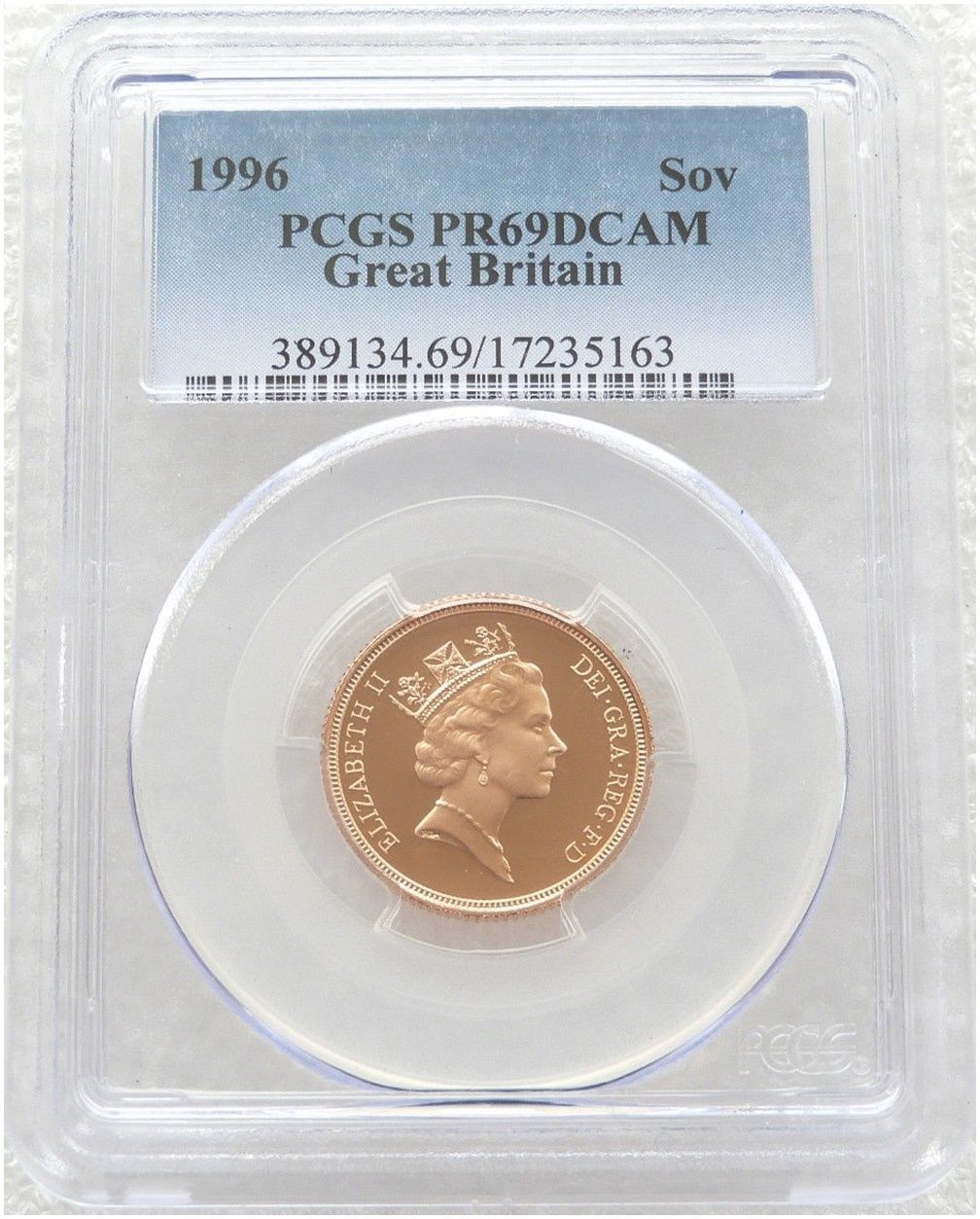1996 St George and the Dragon Full Sovereign Gold Proof Coin PCGS PR69 DCAM