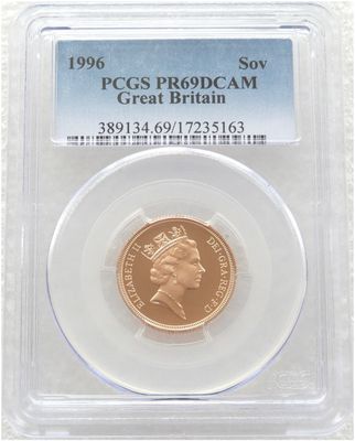1996 St George and the Dragon Full Sovereign Gold Proof Coin PCGS PR69 DCAM