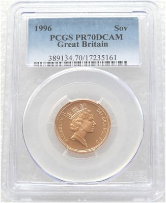 1996 St George and the Dragon Full Sovereign Gold Proof Coin PCGS PR70 DCAM