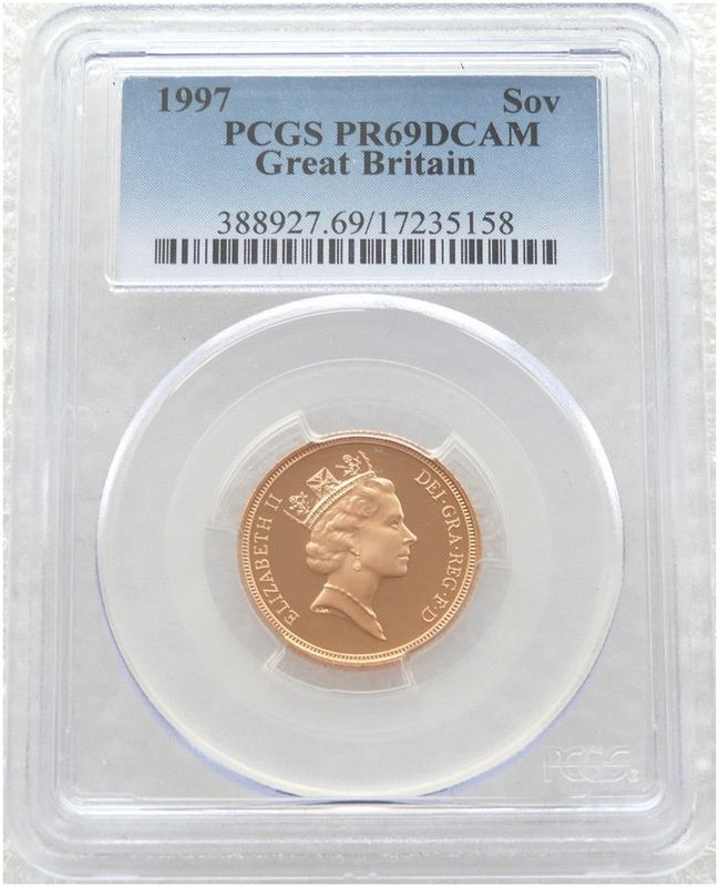 1997 St George and the Dragon Full Sovereign Gold Proof Coin PCGS PR69 DCAM