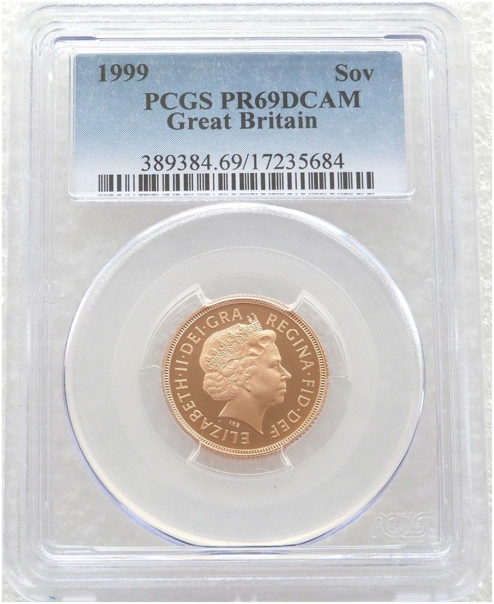 1999 St George and the Dragon Full Sovereign Gold Proof Coin PCGS PR69 DCAM