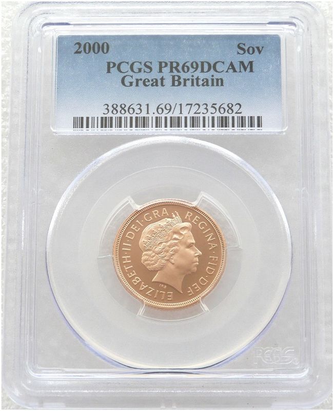 2000 St George and the Dragon Full Sovereign Gold Proof Coin PCGS PR69 DCAM