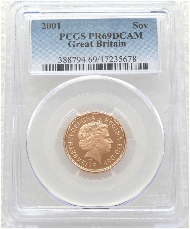 2001 St George and the Dragon Full Sovereign Gold Proof Coin PCGS PR69 DCAM