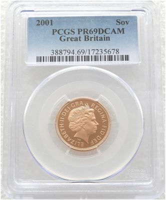 2001 St George and the Dragon Full Sovereign Gold Proof Coin PCGS PR69 DCAM