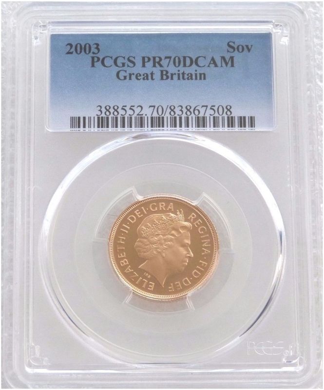 2003 St George and the Dragon Full Sovereign Gold Proof Coin PCGS PR70 DCAM