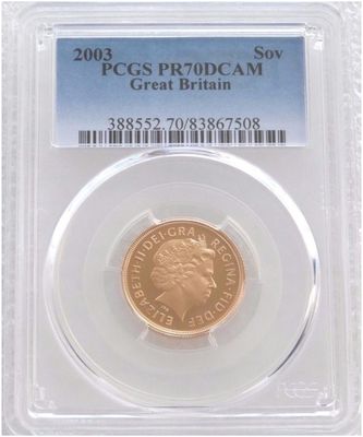 2003 St George and the Dragon Full Sovereign Gold Proof Coin PCGS PR70 DCAM