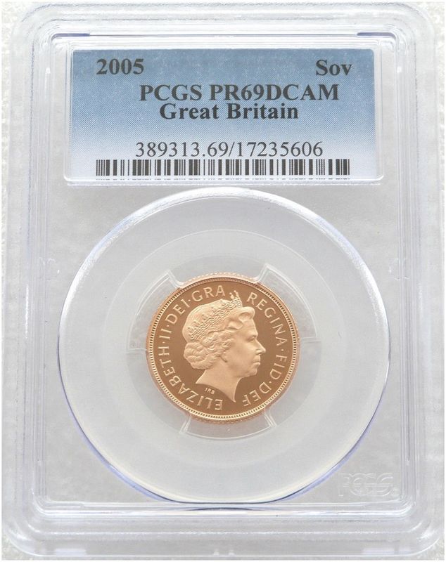 2005 St George and the Dragon Full Sovereign Gold Proof Coin PCGS PR69 DCAM - Timothy Noad