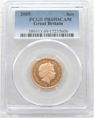 2005 St George and the Dragon Full Sovereign Gold Proof Coin PCGS PR69 DCAM - Timothy Noad