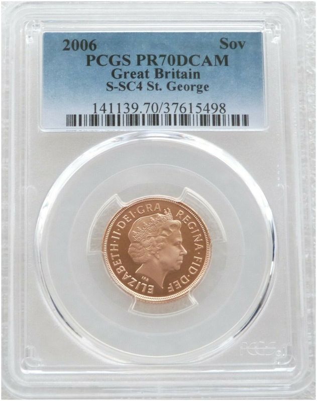 2006 St George and the Dragon Full Sovereign Gold Proof Coin PCGS PR70 DCAM