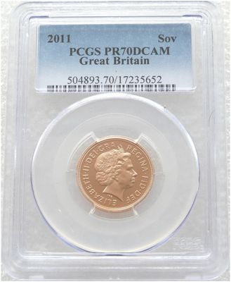 2011 St George and the Dragon Full Sovereign Gold Proof Coin PCGS PR70 DCAM