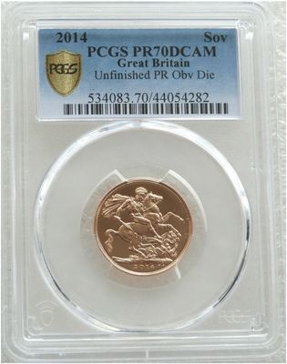 2014 St George and the Dragon Full Sovereign Gold Proof Coin PCGS PR70 DCAM Mint Error Mule
