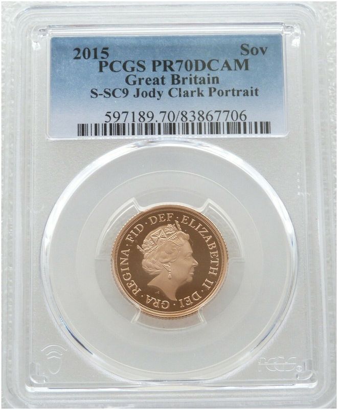 2015 St George and the Dragon Full Sovereign Gold Proof Coin PCGS PR70 DCAM - Fifth Portrait