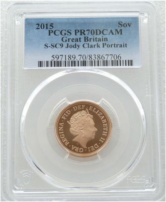 2015 St George and the Dragon Full Sovereign Gold Proof Coin PCGS PR70 DCAM - Fifth Portrait