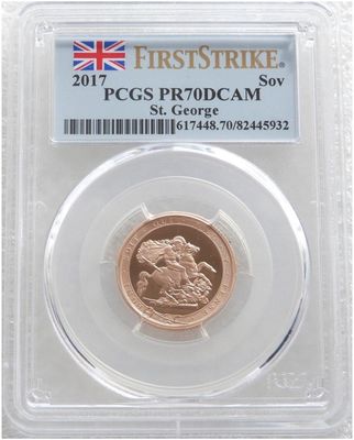 2017 Pistrucci Full Sovereign Gold Proof Coin PCGS PR70 DCAM First Strike