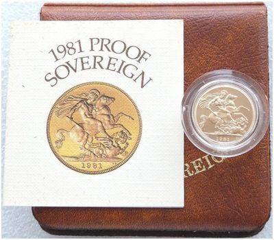 1981 St George and the Dragon Full Sovereign Gold Proof Coin Box Coa