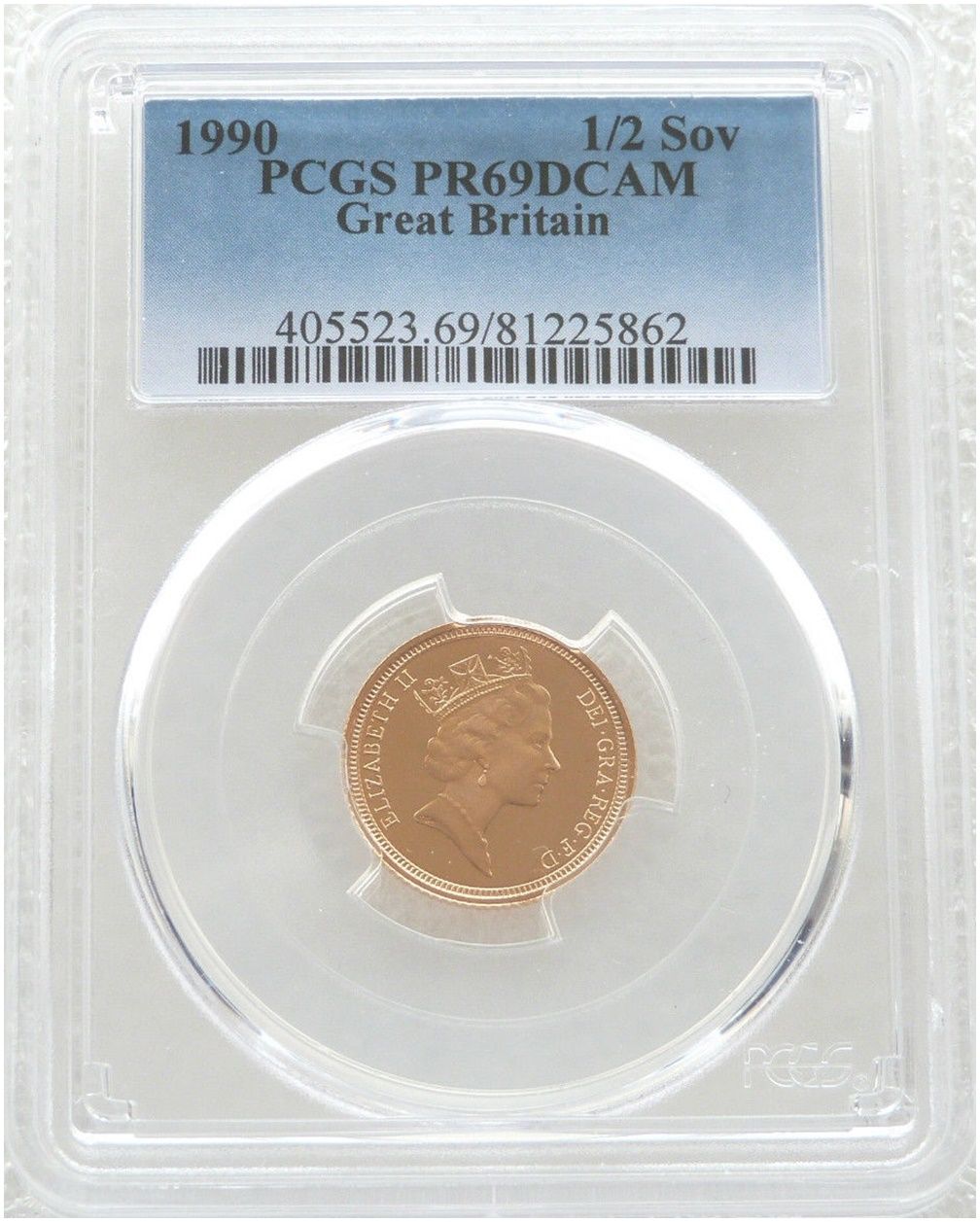 1990 St George and the Dragon Half Sovereign Gold Proof Coin PCGS PR69 DCAM 1990 St George and the Dragon Half Sovereign Gold Proof Coin PCGS PR69 DCAM