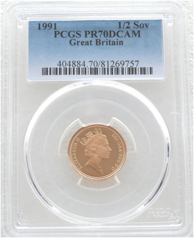 1991 St George and the Dragon Half Sovereign Gold Proof Coin PCGS PR70 DCAM