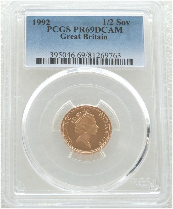 1992 St George and the Dragon Half Sovereign Gold Proof Coin PCGS PR69 DCAM 1992 St George and the Dragon Half Sovereign Gold Proof Coin PCGS PR69 DCAM