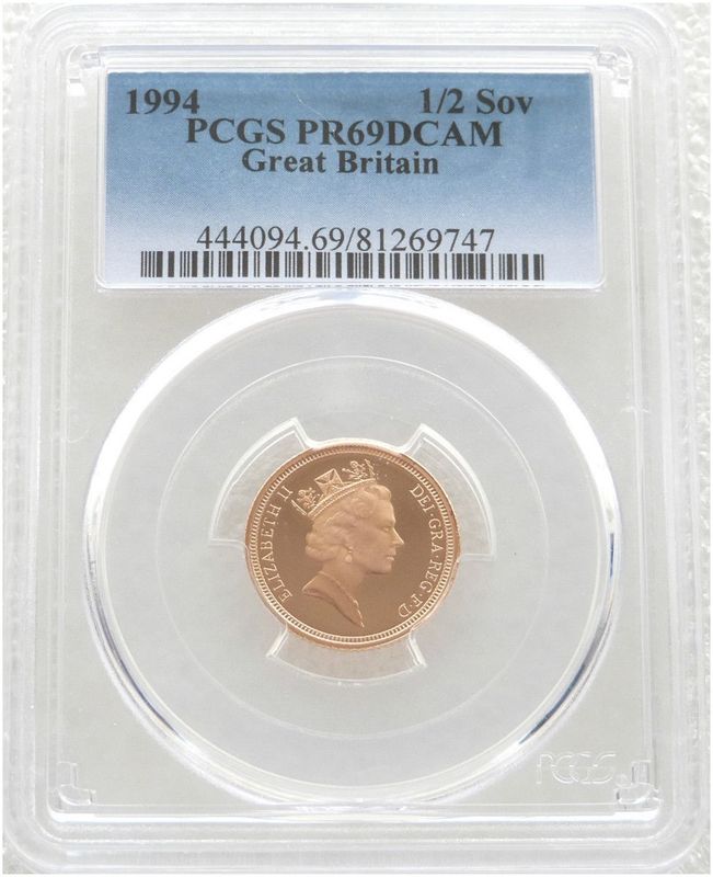 1994 St George and the Dragon Half Sovereign Gold Proof Coin PCGS PR69 DCAM 1994 St George and the Dragon Half Sovereign Gold Proof Coin PCGS PR69 DCAM