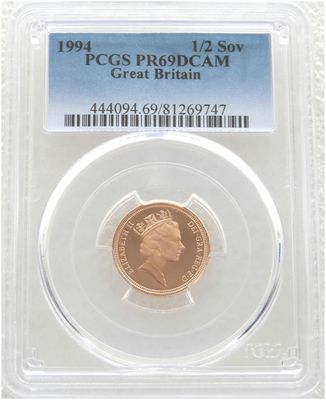 1994 St George and the Dragon Half Sovereign Gold Proof Coin PCGS PR69 DCAM 1994 St George and the Dragon Half Sovereign Gold Proof Coin PCGS PR69 DCAM