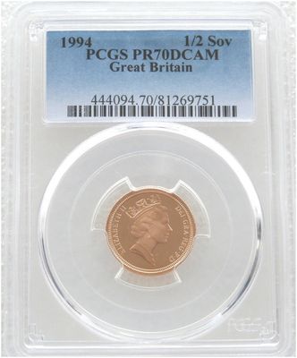 1994 St George and the Dragon Half Sovereign Gold Proof Coin PCGS PR70 DCAM 1994 St George and the Dragon Half Sovereign Gold Proof Coin PCGS PR70 DCAM