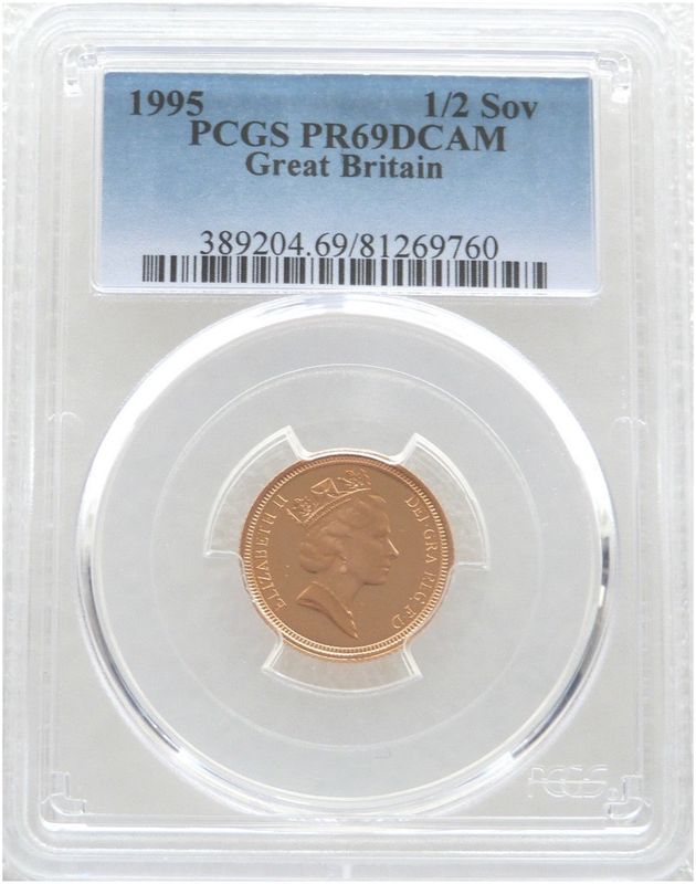 1995 St George and the Dragon Half Sovereign Gold Proof Coin PCGS PR69 DCAM 1995 St George and the Dragon Half Sovereign Gold Proof Coin PCGS PR69 DCAM