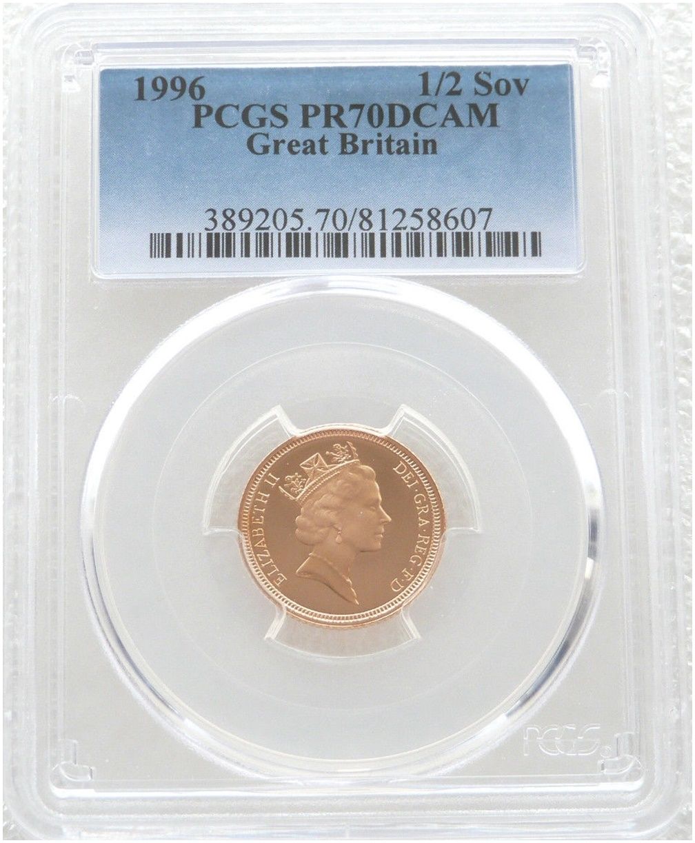 1996 St George and the Dragon Half Sovereign Gold Proof Coin PCGS PR70 DCAM 1996 St George and the Dragon Half Sovereign Gold Proof Coin PCGS PR70 DCAM