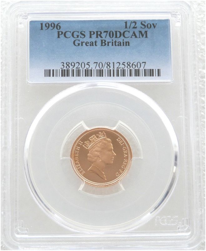 1996 St George and the Dragon Half Sovereign Gold Proof Coin PCGS PR70 DCAM 1996 St George and the Dragon Half Sovereign Gold Proof Coin PCGS PR70 DCAM