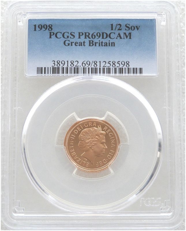 1998 St George and the Dragon Half Sovereign Gold Proof Coin PCGS PR69 DCAM 1998 St George and the Dragon Half Sovereign Gold Proof Coin PCGS PR69 DCAM