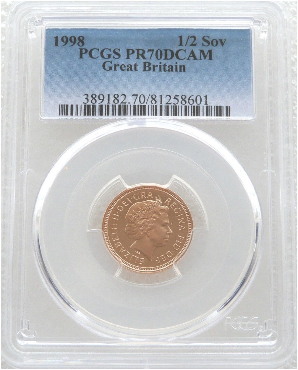 1998 St George and the Dragon Half Sovereign Gold Proof Coin PCGS PR70 DCAM 1998 St George and the Dragon Half Sovereign Gold Proof Coin PCGS PR70 DCAM