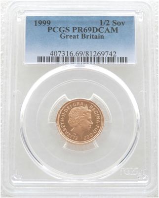 1999 St George and the Dragon Half Sovereign Gold Proof Coin PCGS PR69 DCAM 1999 St George and the Dragon Half Sovereign Gold Proof Coin PCGS PR69 DCAM