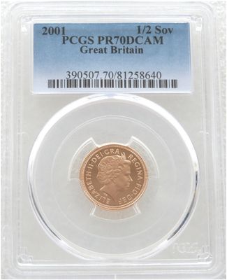 2001 St George and the Dragon Half Sovereign Gold Proof Coin PCGS PR70 DCAM 2001 St George and the Dragon Half Sovereign Gold Proof Coin PCGS PR70 DCAM