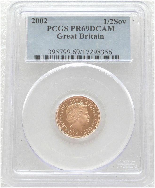 2002 Golden Jubilee Half Sovereign Gold Proof Coin PCGS PR69 DCAM 2002 Golden Jubilee Half Sovereign Gold Proof Coin PCGS PR69 DCAM