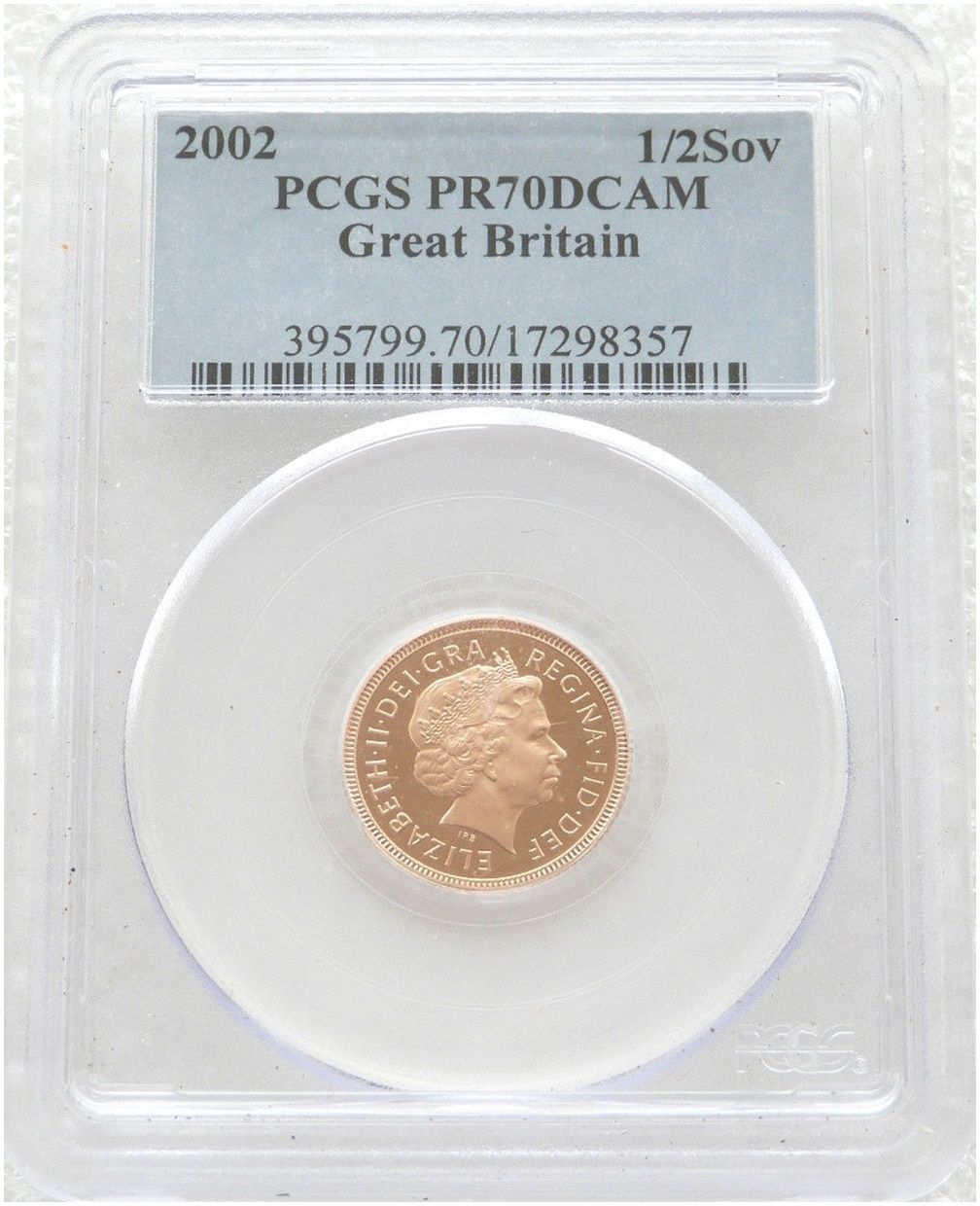 2002 Golden Jubilee Half Sovereign Gold Proof Coin PCGS PR70 DCAM 2002 Golden Jubilee Half Sovereign Gold Proof Coin PCGS PR70 DCAM