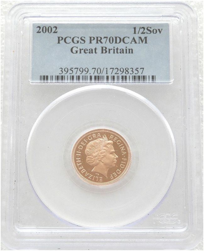 2002 Golden Jubilee Half Sovereign Gold Proof Coin PCGS PR70 DCAM 2002 Golden Jubilee Half Sovereign Gold Proof Coin PCGS PR70 DCAM